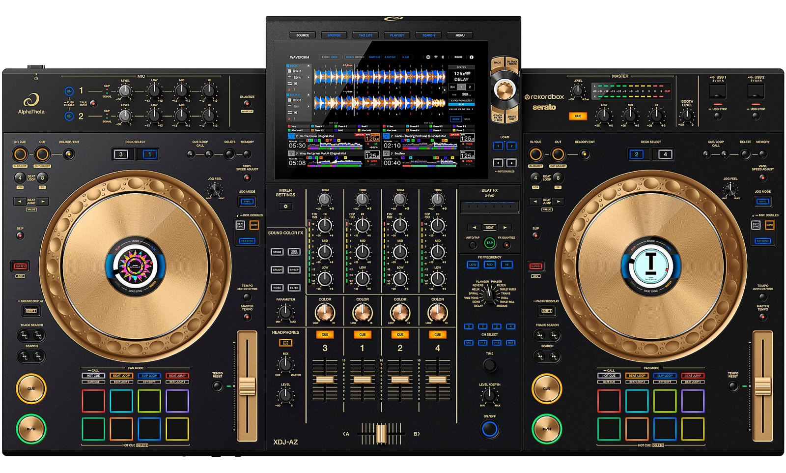 AlphaTheta XDJ-AZ-N all-in-one DJ system in gold